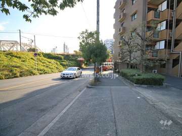 敷地北側の前面道路（西側から）
