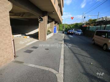 敷地東側の前面道路（南側から）