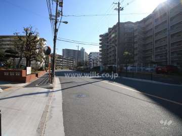 敷地北側の前面道路（西側から）