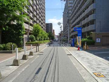 敷地西側の前面道路（北側から）
