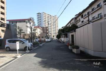 敷地の北側前面道路（西側から）