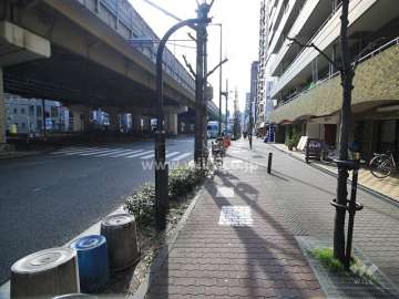 敷地東側の前面道路（北側から）