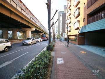 敷地東側の前面道路（北側から）