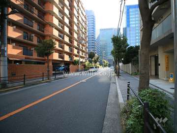 敷地南側の前面道路（西側から）