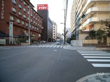 敷地東側の前面道路（北側から）