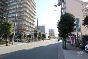 敷地西側の前面道路