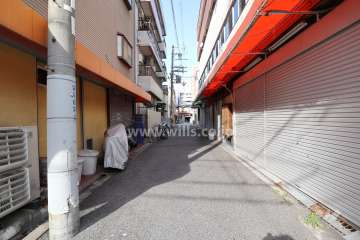 敷地の西側前面道路（南側から）