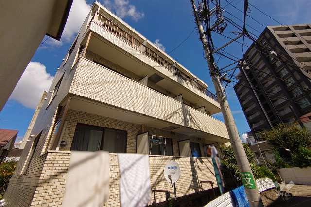 マンションの外観、公園