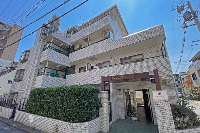 マンションの外観、公園