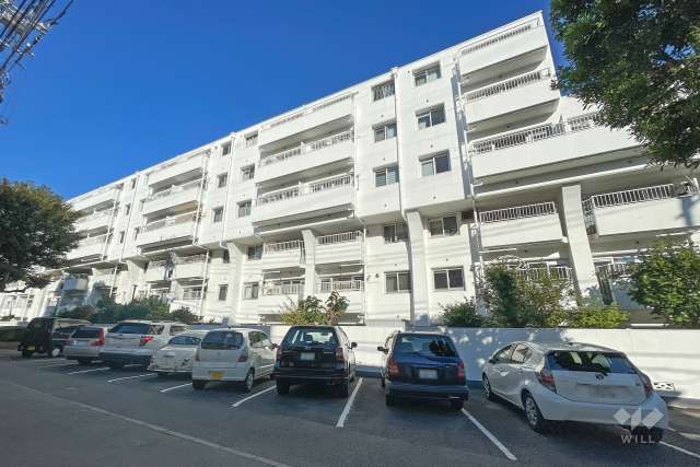 マンションの外観、マンションの前面道路