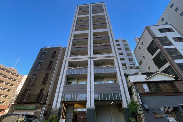 ライオンズ築地リバーノートの外観（南東側から）