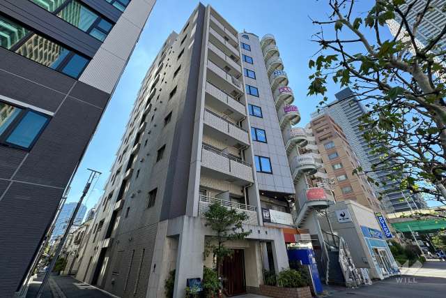 プラージュ月島の外観（北側から）