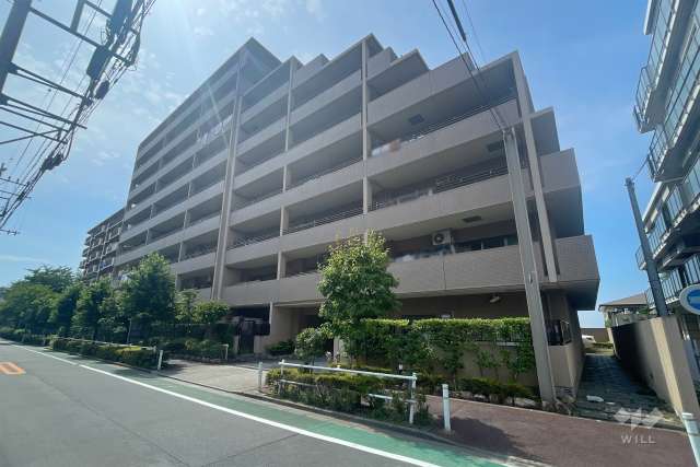 マンションの外観、公園