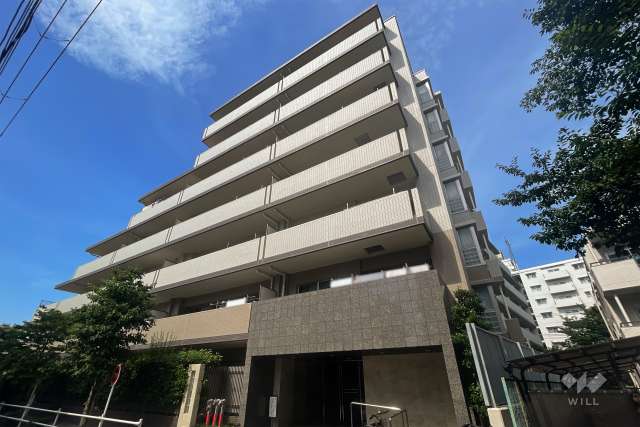 マンションの外観、公園