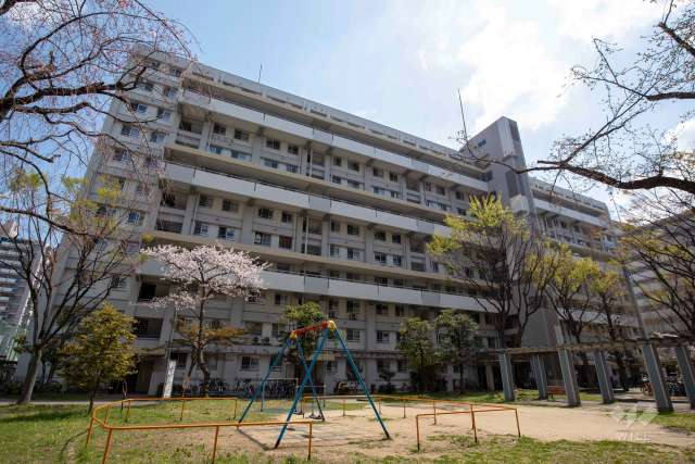 リバーサイドほんじょうの外観（北西側から）