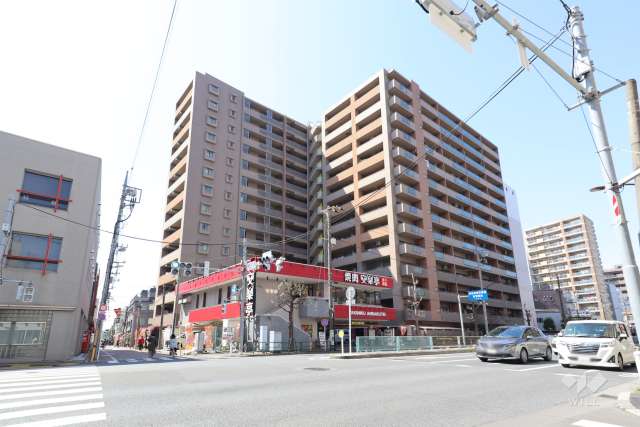 レクセルマンション亀有の外観（南東側から）