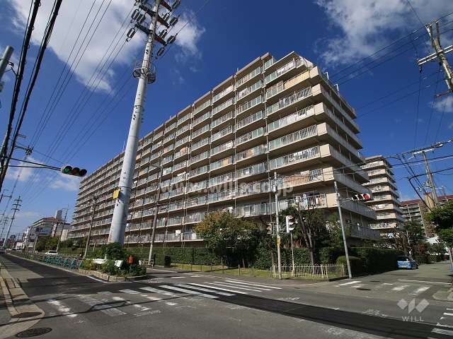 レックスタウン新高2号棟の外観（南東側から）