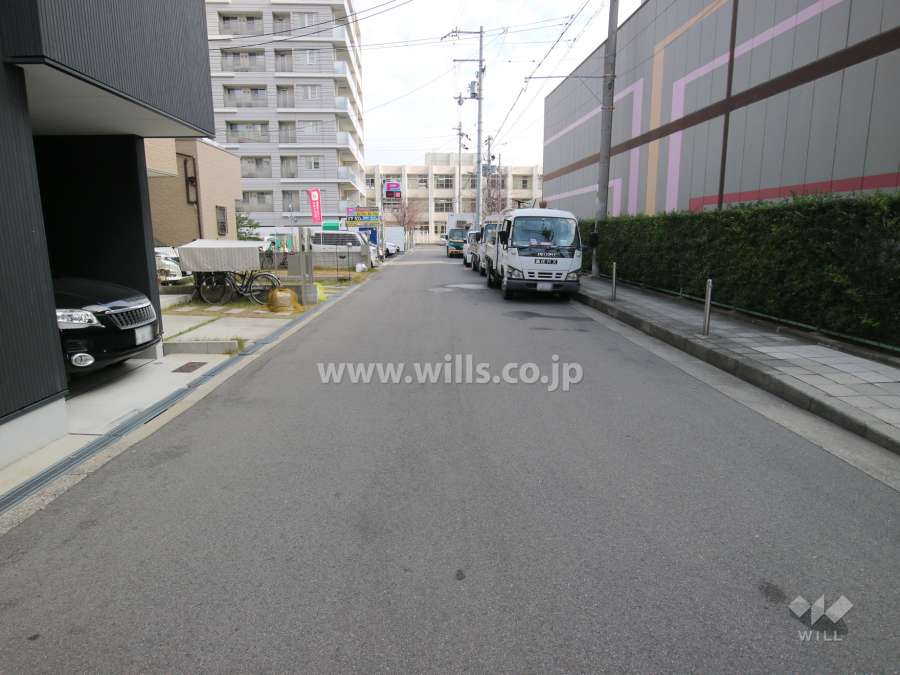 敷地北側の前面道路。