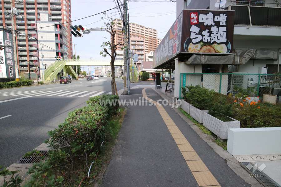敷地西側の前面道路。国道176号線です。