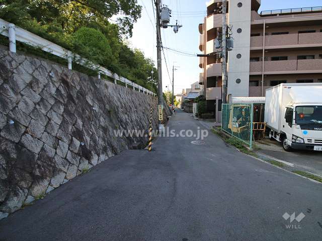 敷地東側の前面道路（北側から）