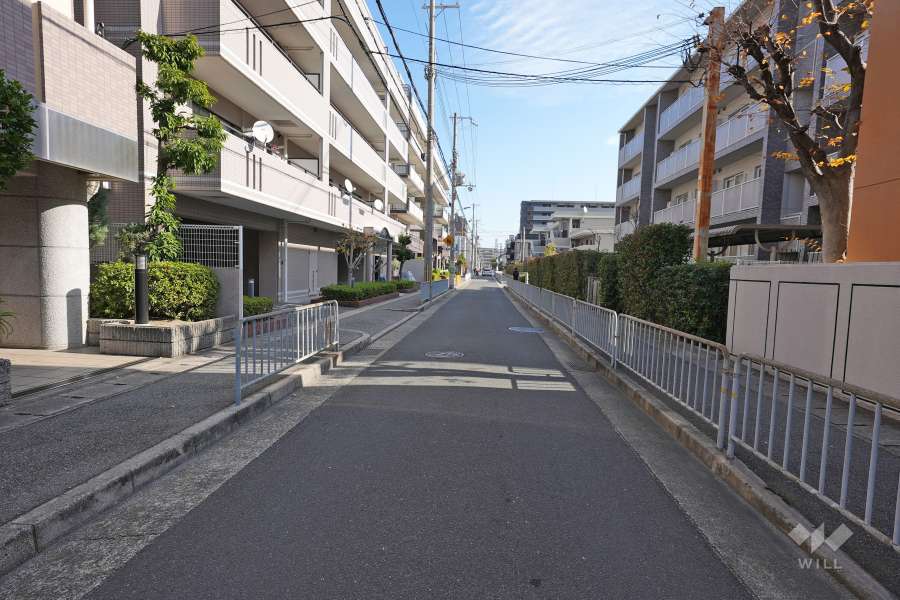 敷地北側の前面道路（西から）