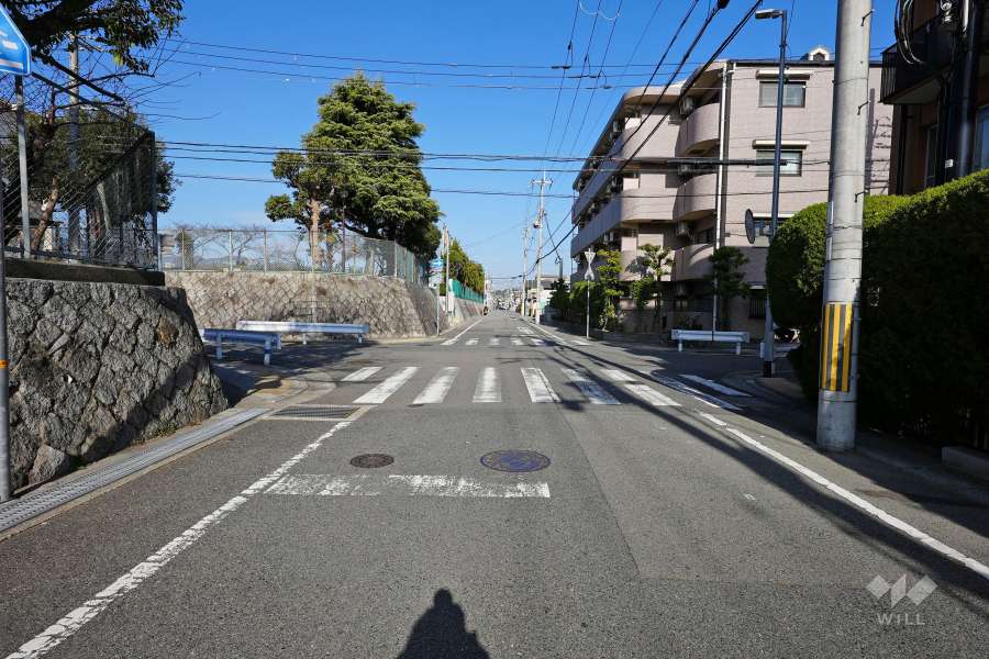 敷地東側の前面道路（南から）