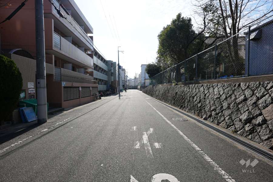 敷地東側の前面道路（北から）