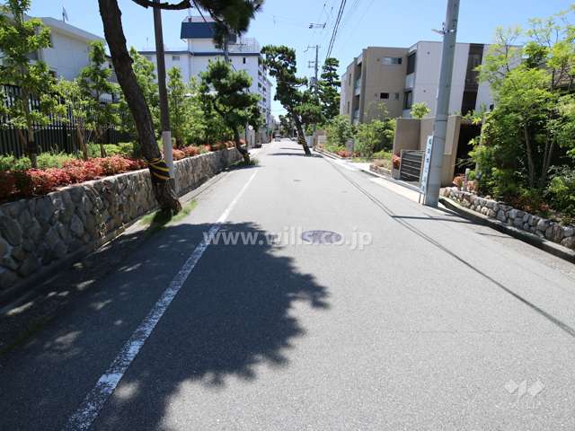 敷地西側の前面道路