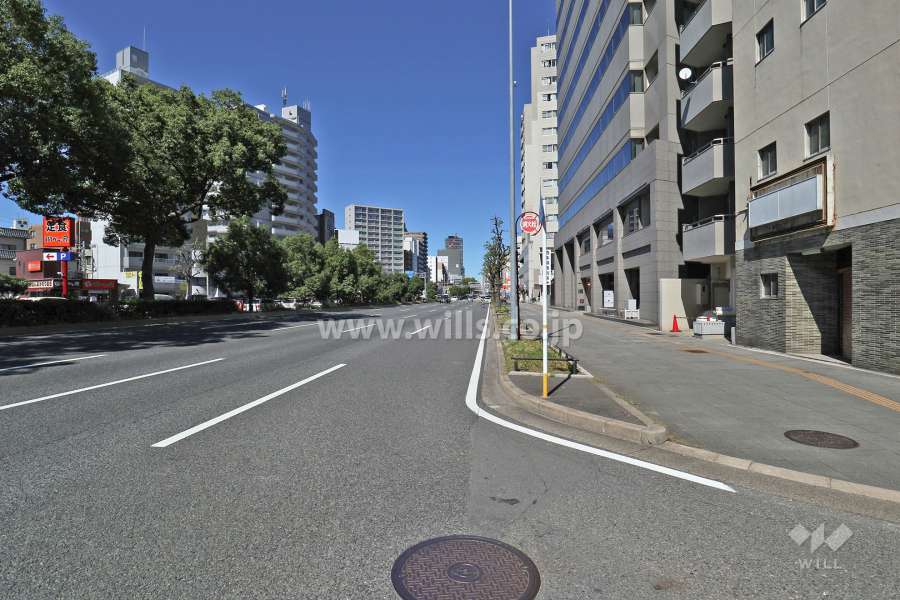 敷地西側の前面道路（南側から）