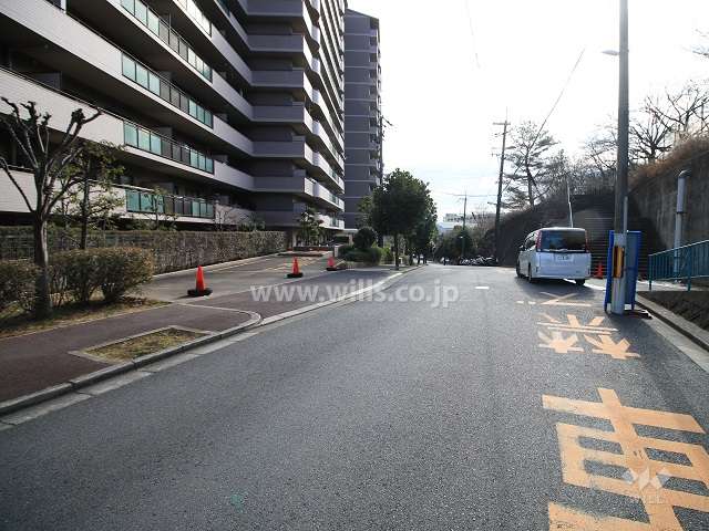 敷地西側の前面道路（北側から）