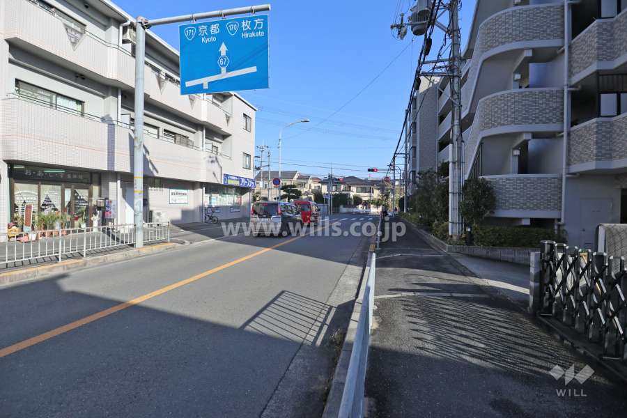 敷地北側の前面道路