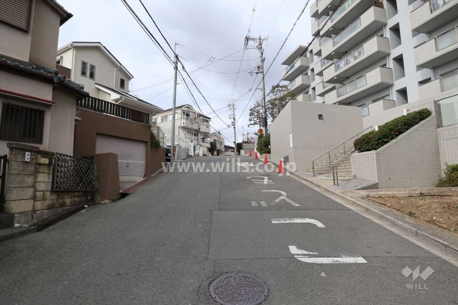 敷地の南側前面道路（東側から）