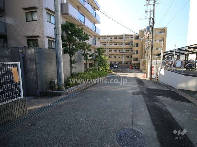 敷地西側の前面道路（北より）