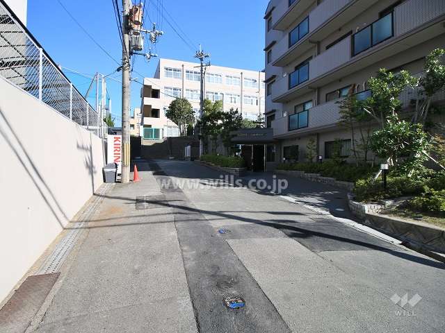 敷地西側の前面道路（南側から）