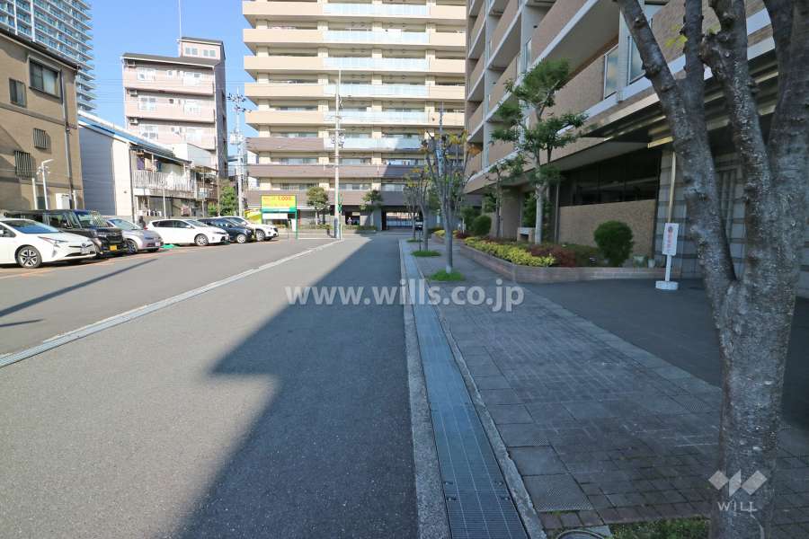 敷地西側の前面道路