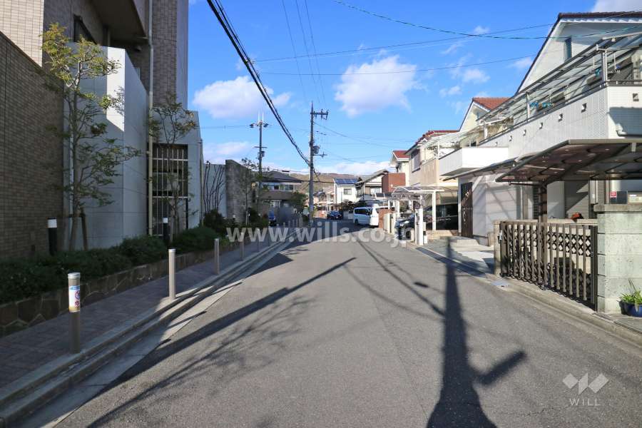 敷地東側の前面道路(南側から)