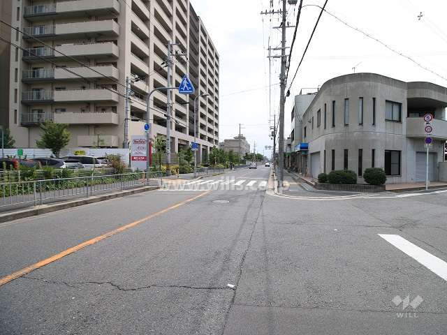 敷地南側の前面道路（西側から）