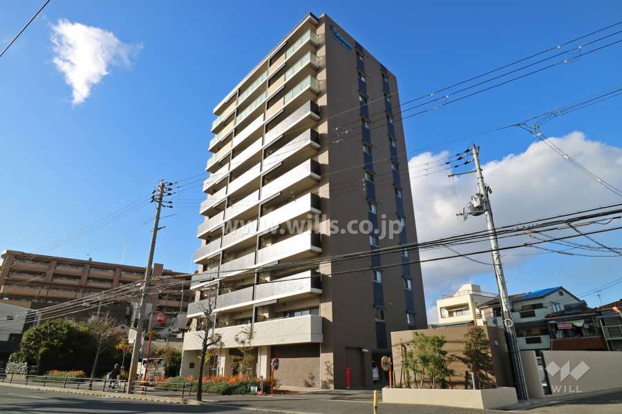 プレサンスロジェ高槻プレミアの外観(南東側から)