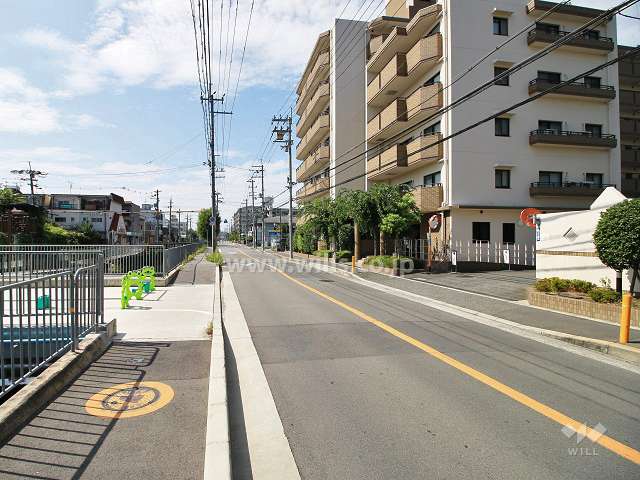 敷地東側の前面道路（北側から）