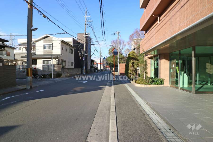敷地西側の前面道路