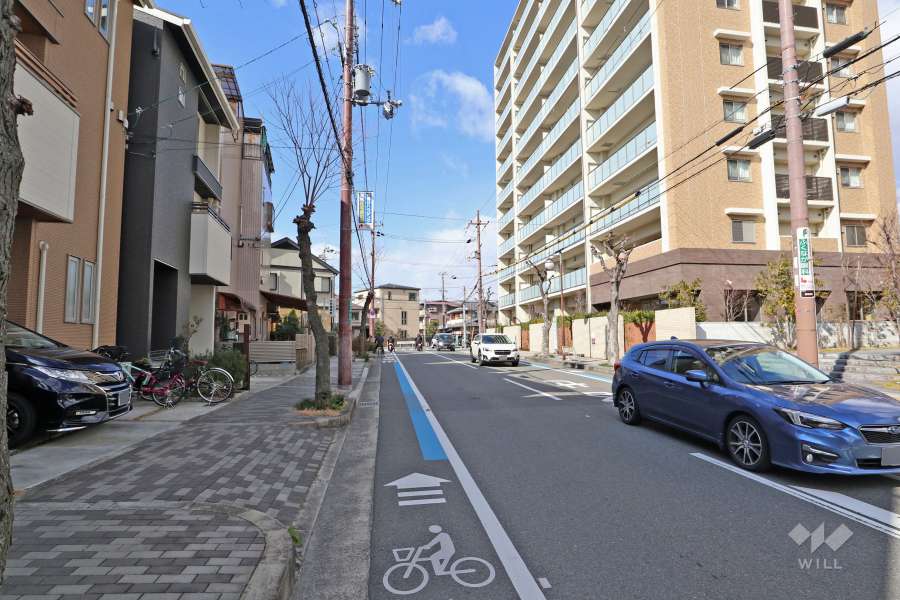 敷地南側の前面道路(東側から)