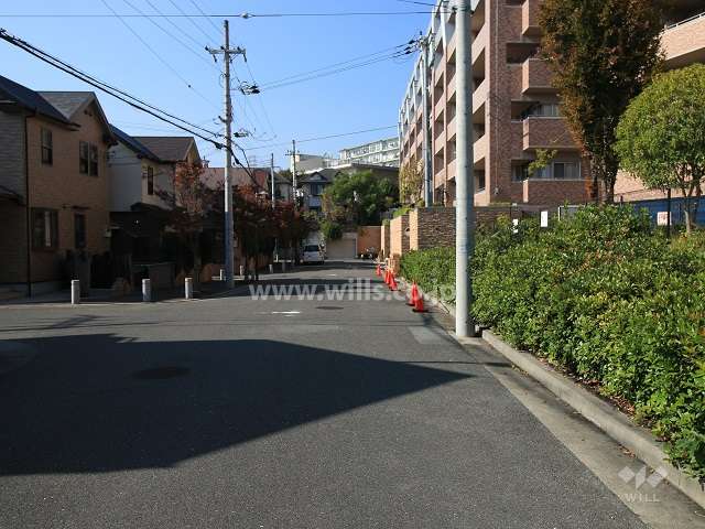 敷地南側の前面道路（東から）