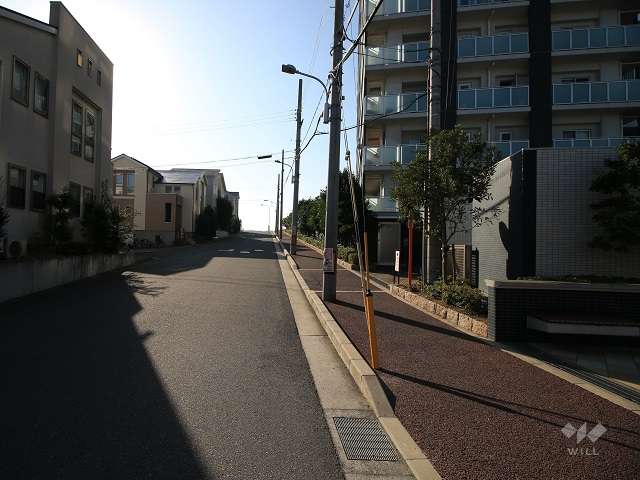 敷地東側の前面道路（北側から）