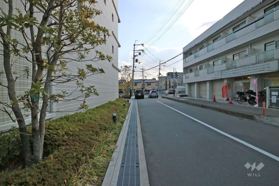 敷地西側の前面道路