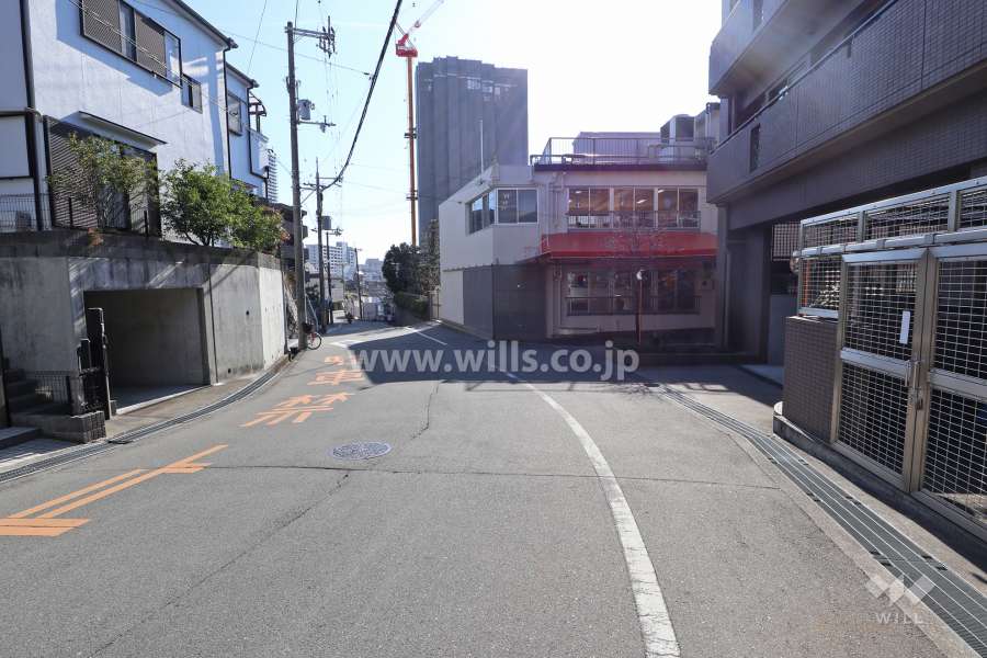 敷地東側の前面道路(北側から)
