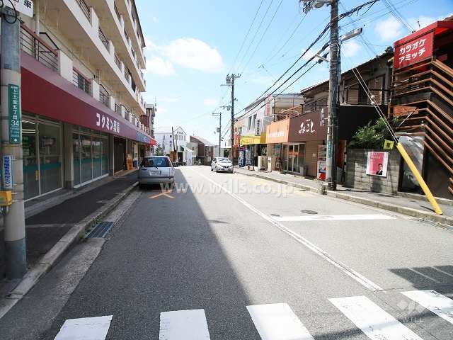 敷地西側の前面道路（北側から）