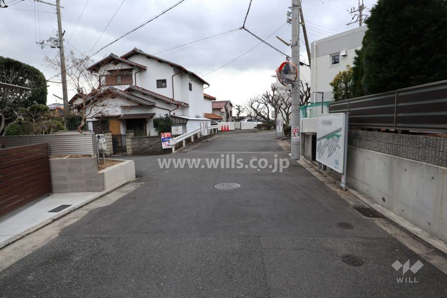敷地の北東側前面道路（北東側から）