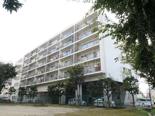 高槻ビューハイツ槻の木のマンション外観（北東側から）