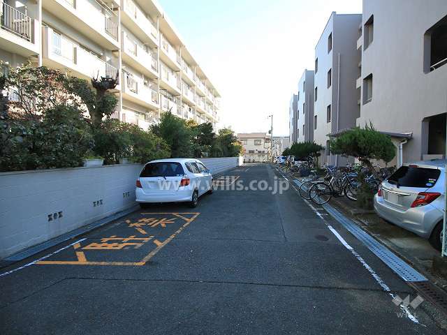 敷地北側の前面道路（西側から）