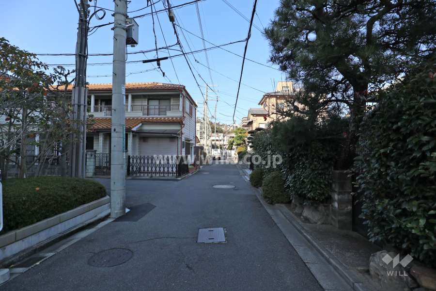 敷地東側の前面道路(南側から)